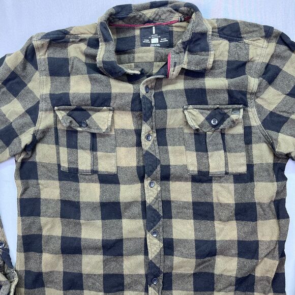 Jeans by Buffalo Mens Large Plaid Thin Flannel Long Sleeve Button Shirt - Picture 3 of 13